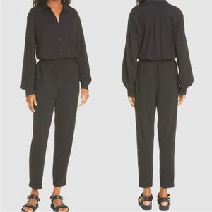 ATM Jumpsuit Sz M Black Long Sleeve Cotton Jersey Casual Travel Melillo NWT Boho